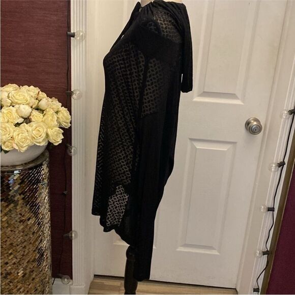 Ramy Brook Aprec Chic Black hooded Cover-Up, S - Picture 4 of 10